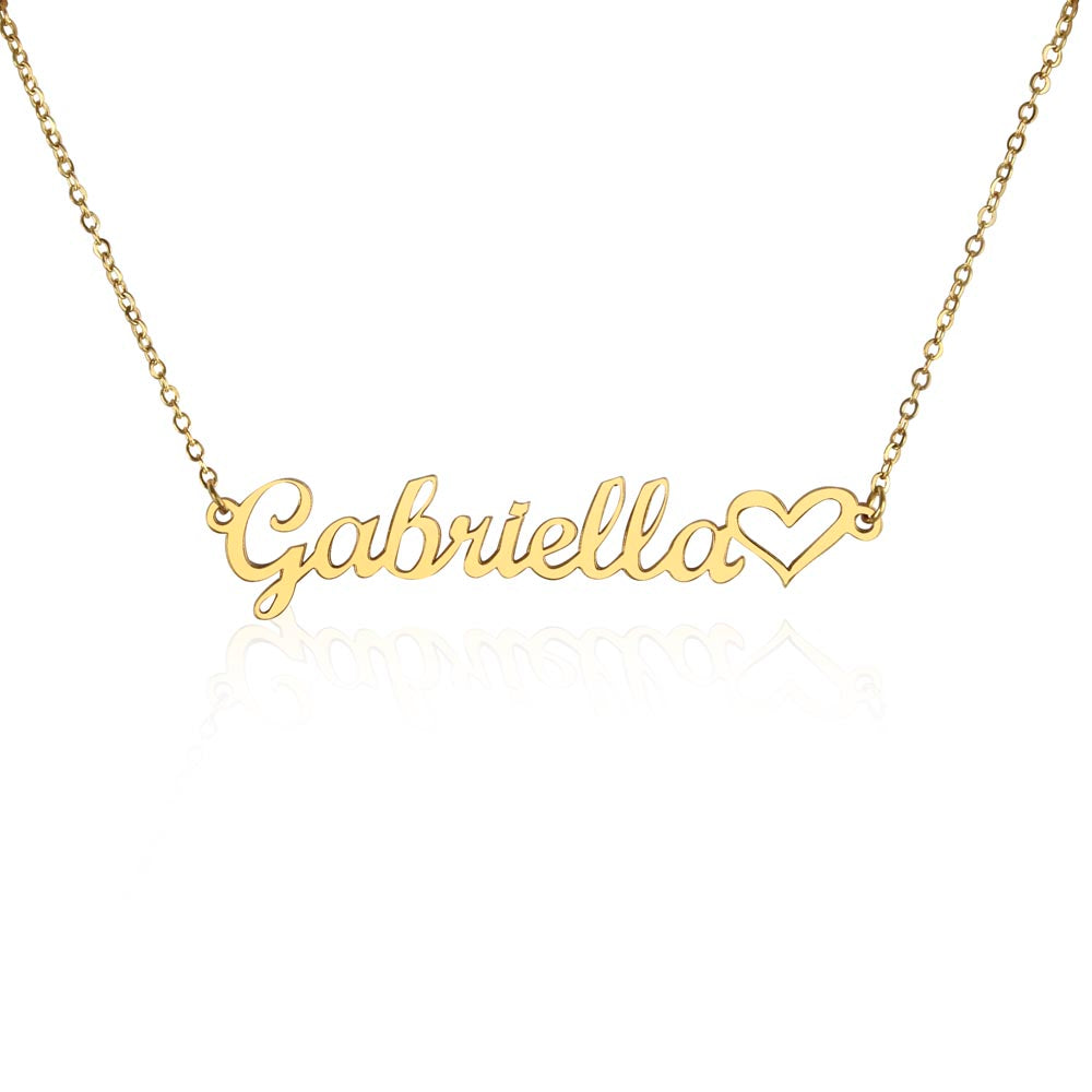 Personalised Name Necklace For Mom ~1 Corinthians 13:7~ (Heart)