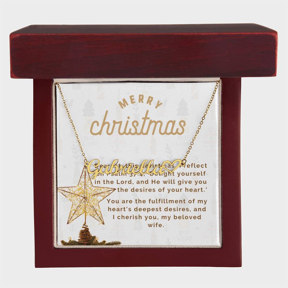 Personalised Name Necklace For Wife ~Matthew 2:10-11~ (Heart)