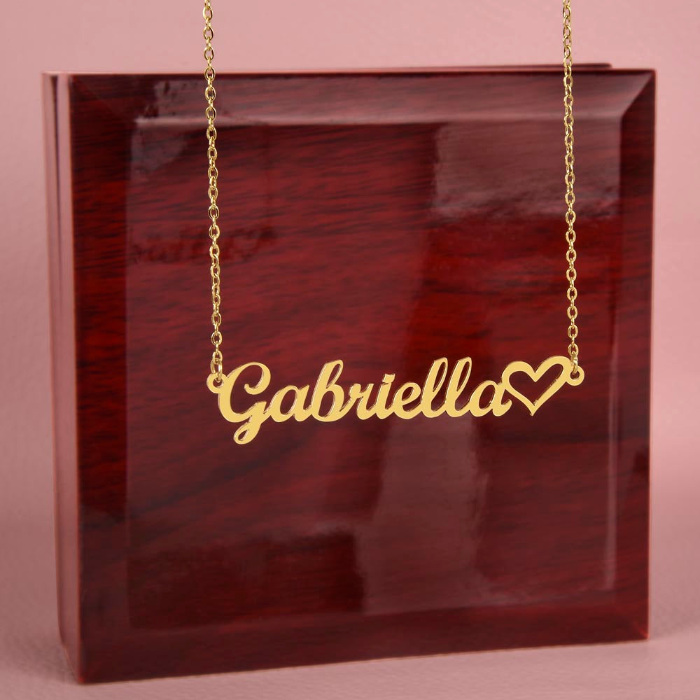 Personalised Name Necklace For Daughter ~Colossians 3:14~ (Heart)