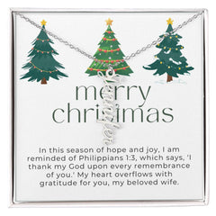 Personalised Name Necklace For Wife ~Philippians 1:3~ (Vertical)