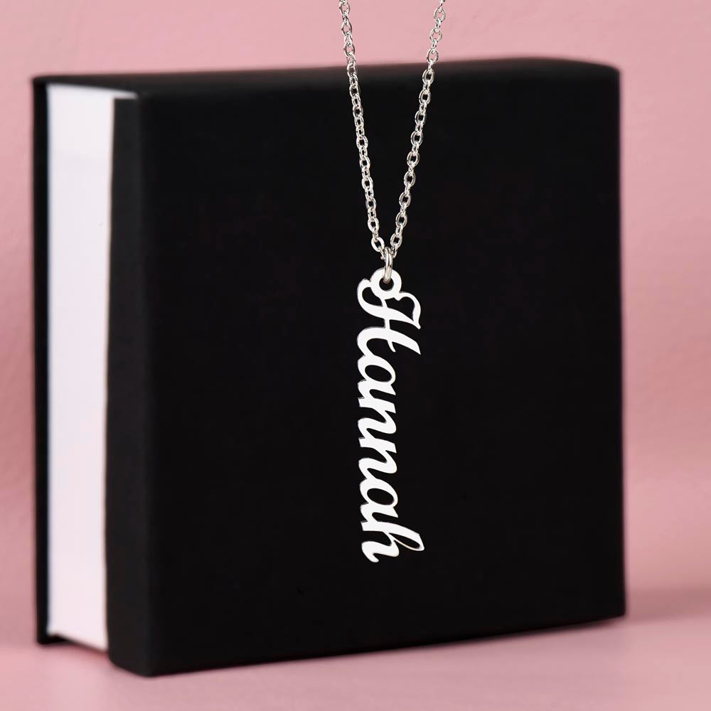 Personalised Name Necklace For Mom ~Matthew 5:16~ (Vertical)