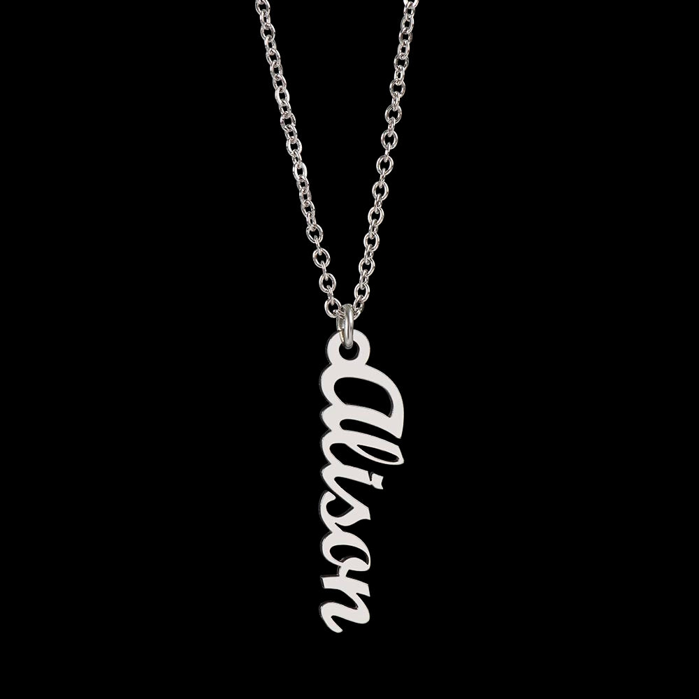 Personalised Name Necklace For Mom ~Hebrews 11:1~ (Vertical)