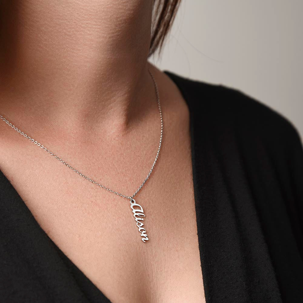Personalised Name Necklace For Mom ~Luke 2:10-11~ (Vertical)