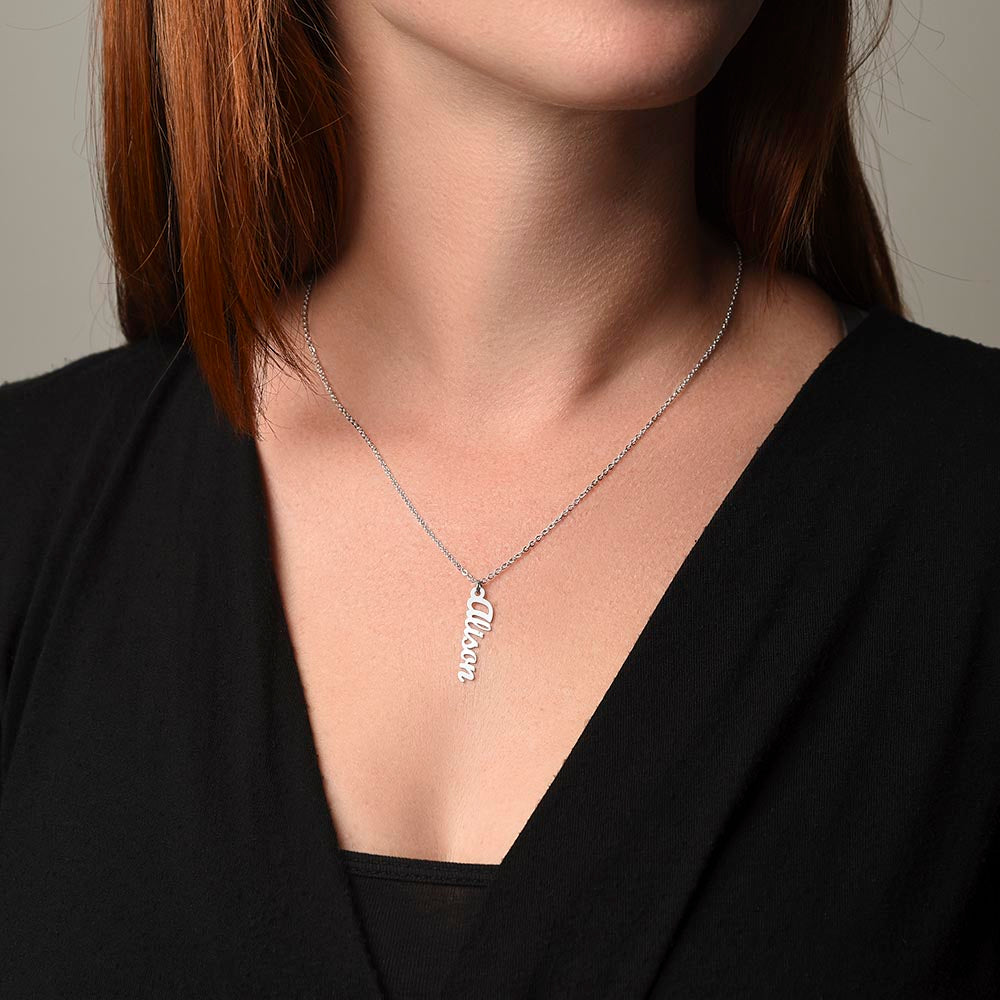 Personalised Name Necklace For Mom ~Matthew 5:16~ (Vertical)