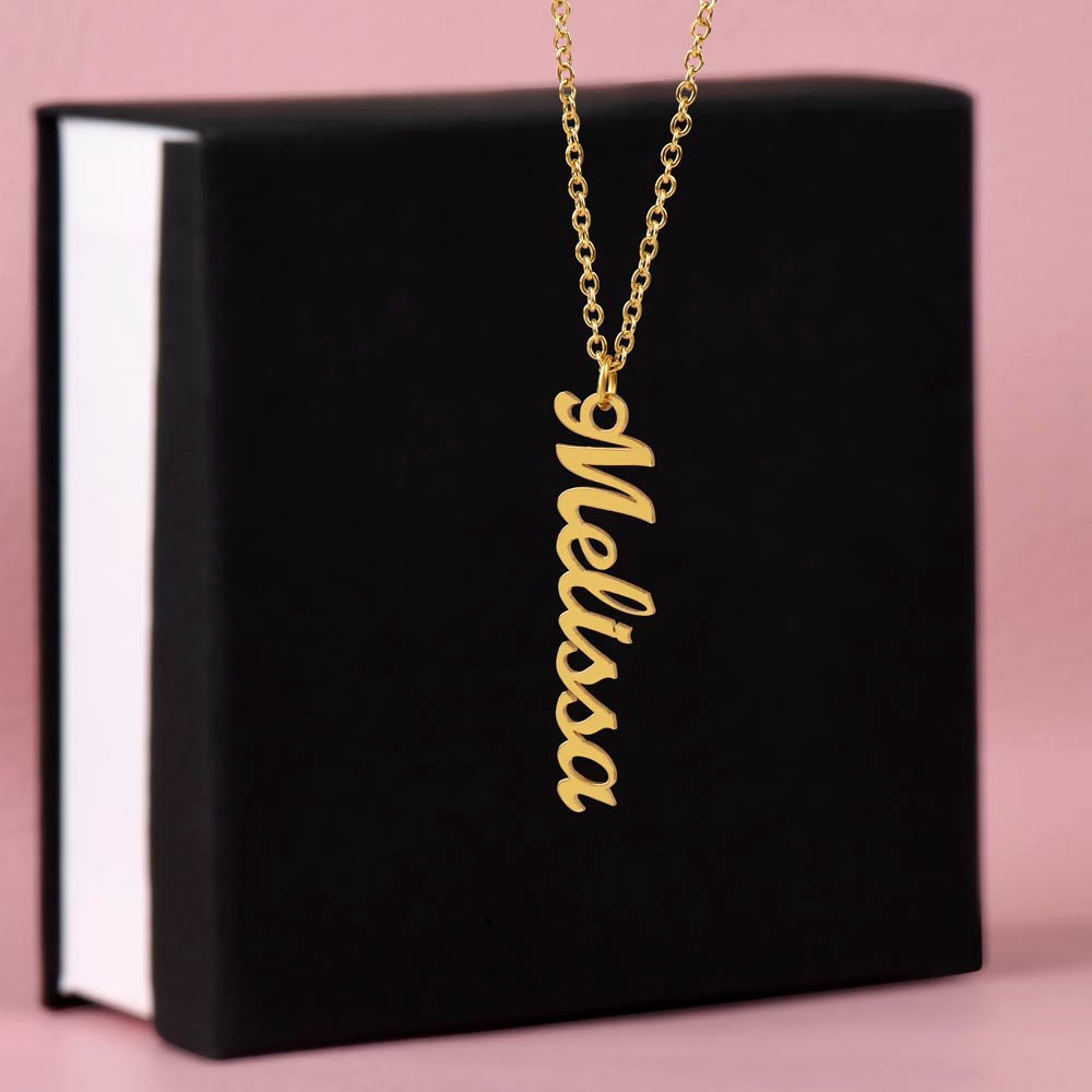 Personalised Name Necklace For Mom ~Luke 2:10-11~ (Vertical)