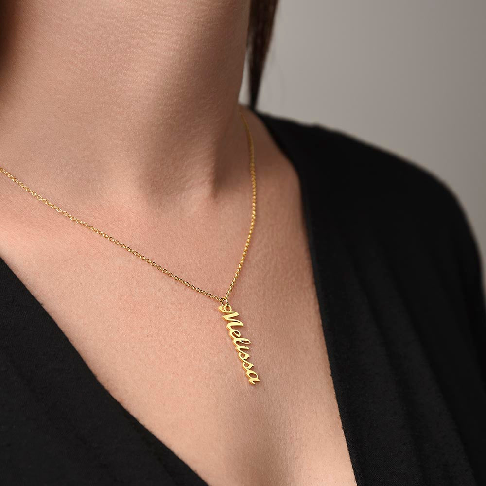 Personalised Name Necklace For Mom ~Matthew 5:16~ (Vertical)