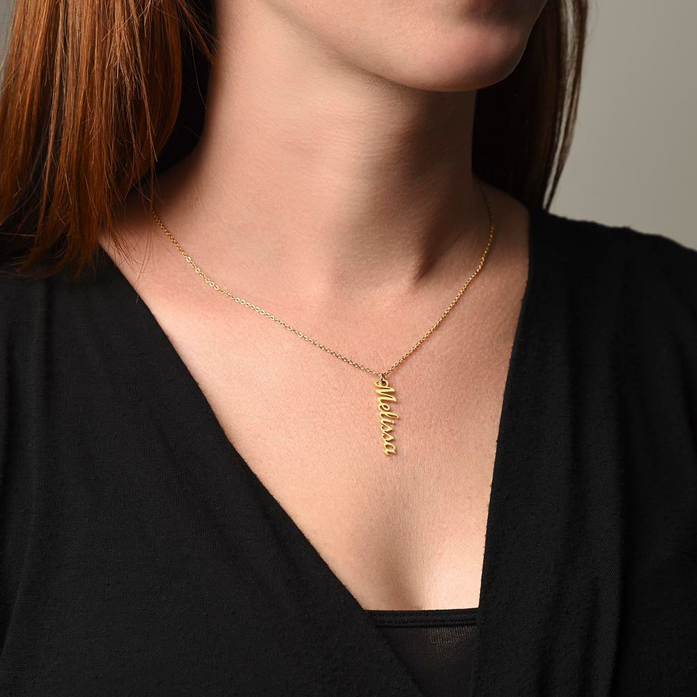 Personalised Name Necklace For Mom ~Luke 2:10-11~ (Vertical)