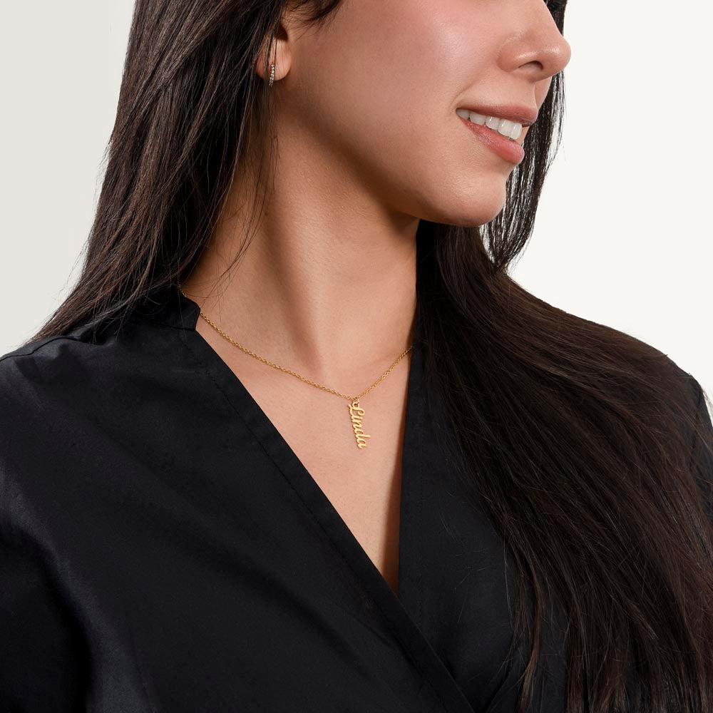 Personalised Name Necklace For Mom ~Matthew 5:16~ (Vertical)