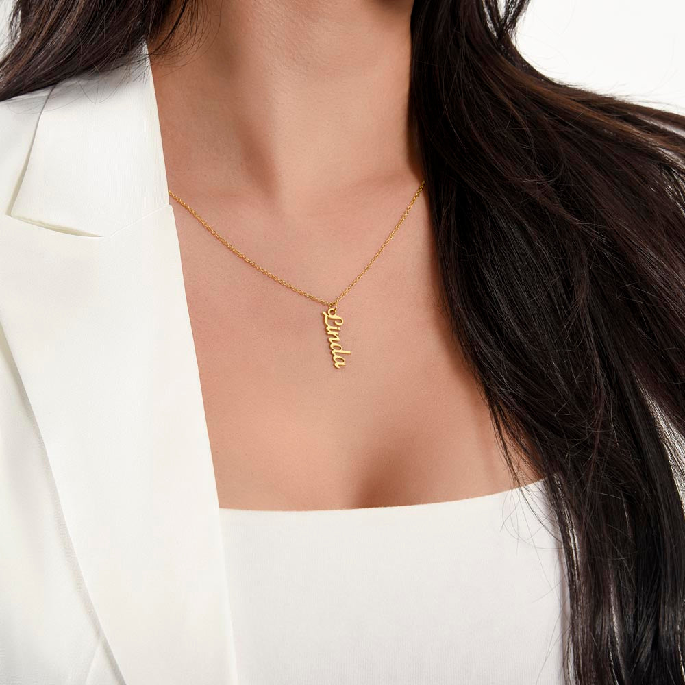 Personalised Name Necklace For Mom ~Luke 2:10-11~ (Vertical)