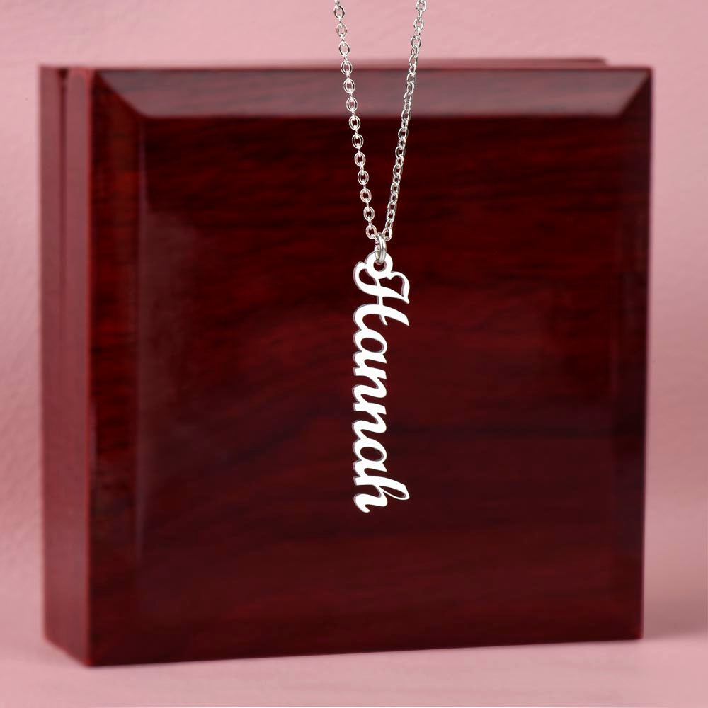 Personalised Name Necklace For Mom ~Matthew 5:16~ (Vertical)