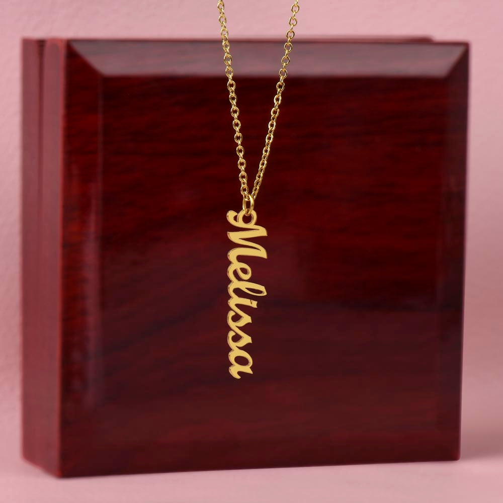 Personalised Name Necklace For Daughter ~Isaiah 26:3~ (Vertical)