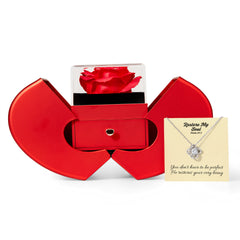 Restore My Soul (Psalm 23:3) | Love Knot Necklace in Red Heart Rose Box