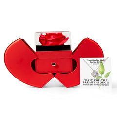 Your Healing Shall Spring Forth (Isaiah 58:8) | Love Knot Necklace in Red Heart Rose Box