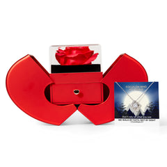 We Walk By Faith, Not By Sight (2 Corinthians 5:7) | Love Knot Necklace in Red Heart Rose Box