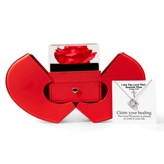 I Am The Lord That Healeth Thee (Exodus 15:26) | Love Knot Necklace in Red Heart Rose Box