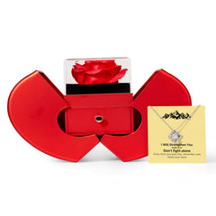 I Will Strengthen You (Isaiah 41:10) | Love Knot Necklace in Red Heart Rose Box