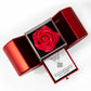 My Grace Is Sufficient (2 Corinthians 12:9) |  Love Knot Necklace in Red Heart Rose Box