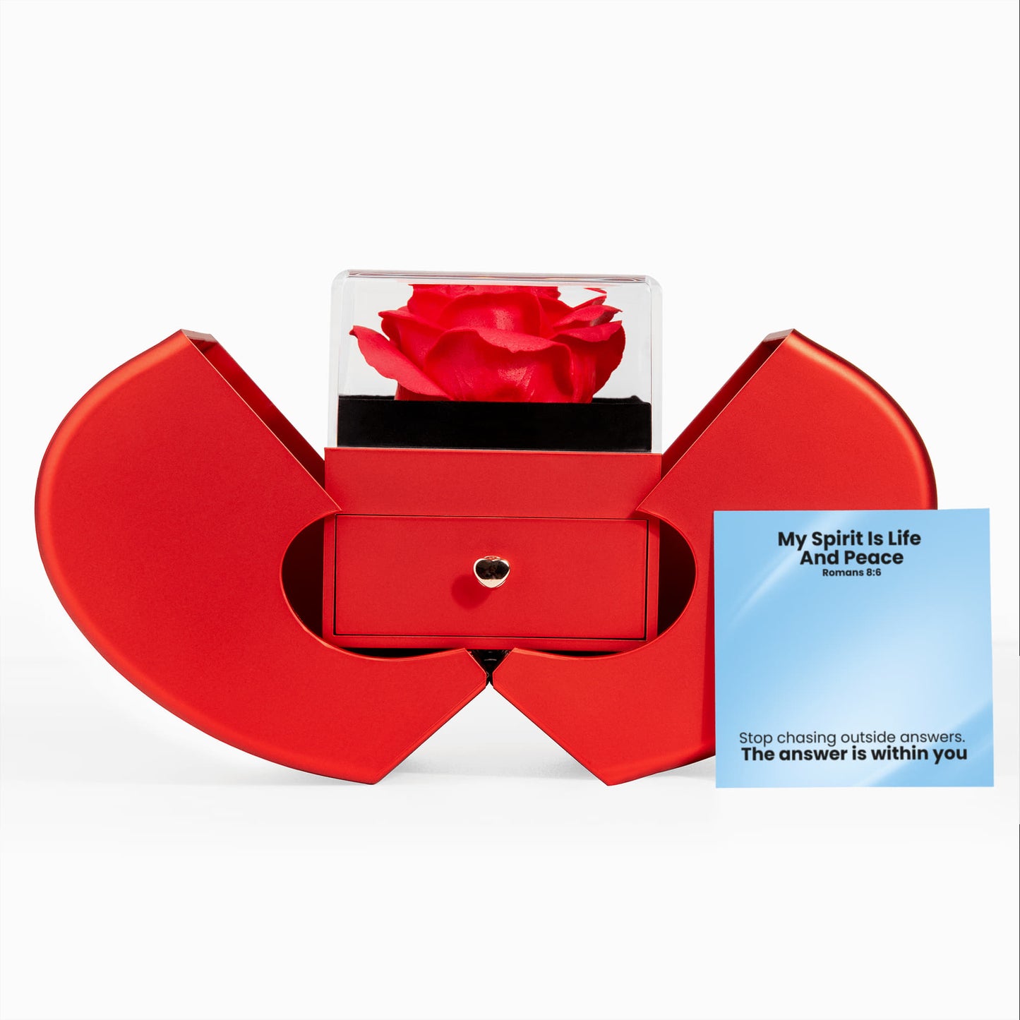 My Spirit Is Life And Peace (Romans 8:6) | Love Knot Necklace in Red Heart Rose Box