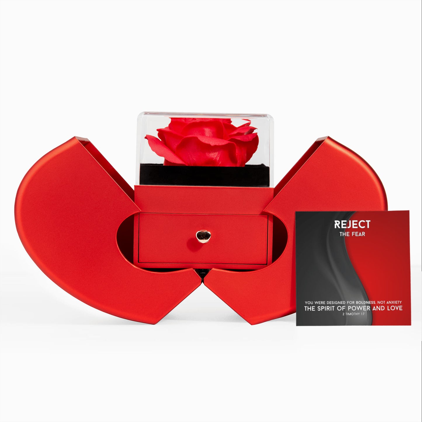 The Spirit Of Power And Love (2 Timothy 1:7) | Love Knot Necklace in Red Heart Rose Box