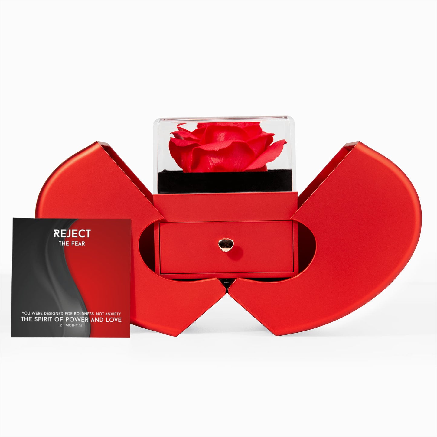 The Spirit Of Power And Love (2 Timothy 1:7) | Love Knot Necklace in Red Heart Rose Box