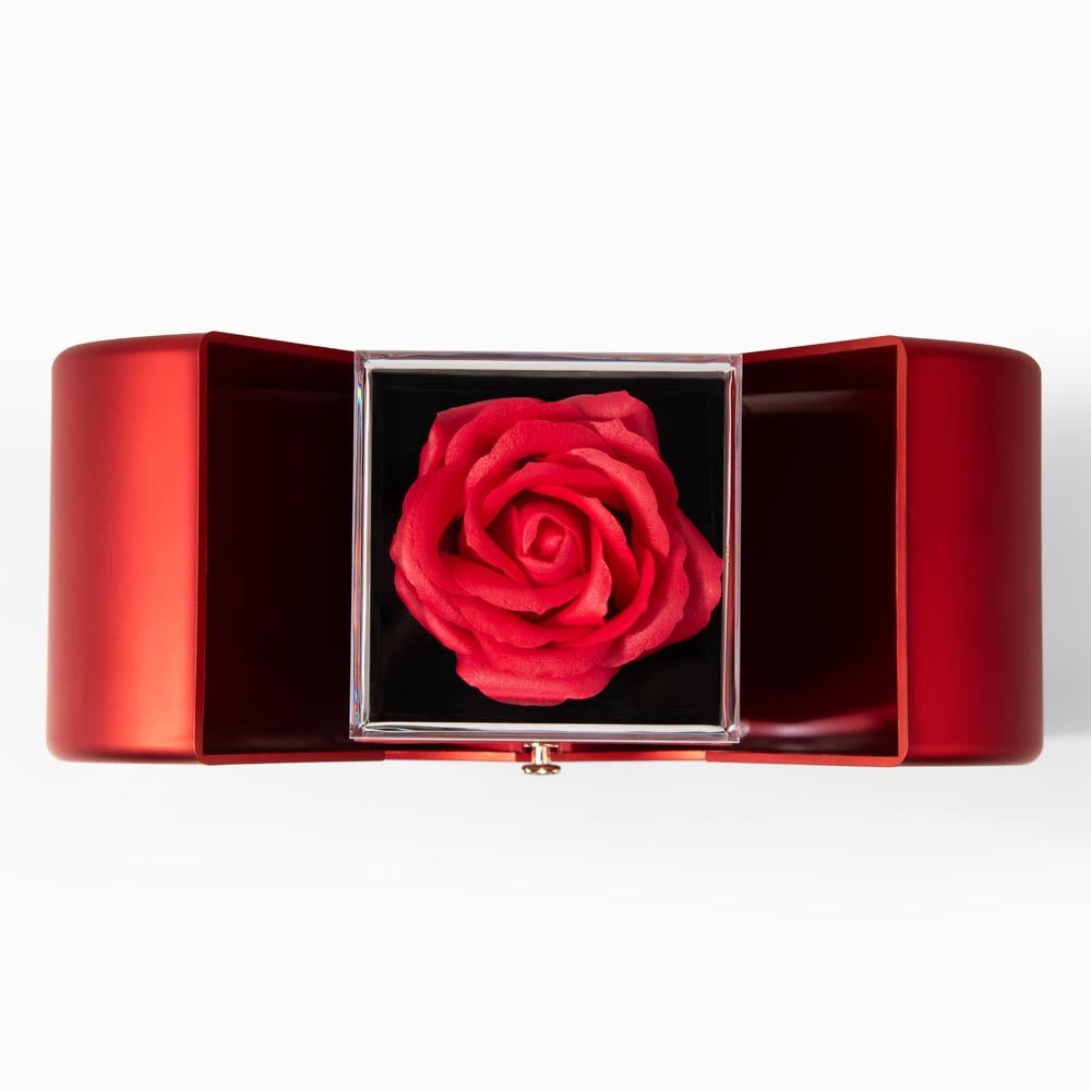 Faith Moves Mountains (Matthew 17:20) | Love Knot Necklace in Red Heart Rose Box