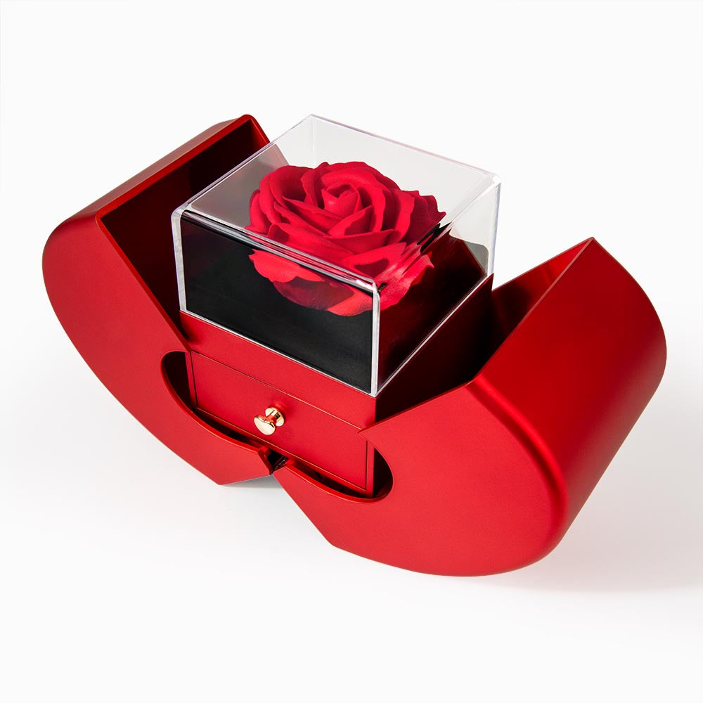 Faith Moves Mountains (Matthew 17:20) | Love Knot Necklace in Red Heart Rose Box