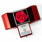 He Gives Power To The Faint (Isaiah 40:29) | Love Knot Necklace in Red Heart Rose Box