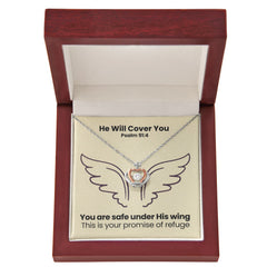 He Will Cover You (Psalm 91:4) | Crown Pendant Necklace, A Royal Identity in Christ
