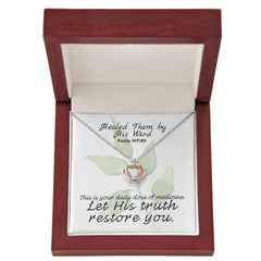 Healed Them By His Words (Psalm 107:20) | Crown Pendant Necklace, A Royal Identity in Christ