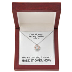 Cast All Your  Anxiety On Him (1 Peter 5:7) | Crown Pendant Necklace, A Royal Identity in Christ