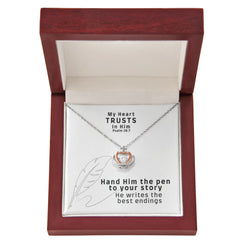 My Heart Trusts In Him (Psalm 28:7) | Crown Pendant Necklace, A Royal Identity in Christ
