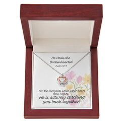 He Heals The Brokenhearted (Psalm 147:3) | Crown Pendant Necklace, A Royal Identity in Christ