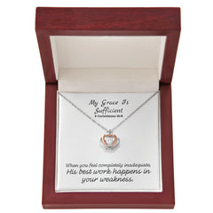 My Grace Is Sufficient (2 Corinthians 12:9) | Crown Pendant Necklace, A Royal Identity in Christ
