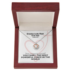 Greater Is He That Is In You (1 John 4:4) | Crown Pendant Necklace, A Royal Identity in Christ