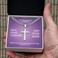 I Will Turn Your Mourning Into Joy (Jeremiah 31:13) | Premium Sterling Silver Cuban Link Cross Necklace