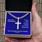 My Strength and My Shield (Psalm 28:7) | Premium Sterling Silver Cuban Link Cross Necklace