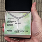 Peace I Leave With You (John 14:27) | Premium Sterling Silver Cuban Link Cross Necklace