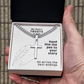 My Heart Trusts In Him (Psalm 28:7) | Premium Sterling Silver Cuban Link Cross Necklace