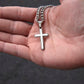 Took Away Sickness (Exodus 23:25) | Premium Sterling Silver Cuban Link Cross Necklace