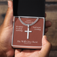 He Will Give  Rest (Matthew 11:28) | Premium Sterling Silver Cuban Link Cross Necklace