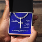 My Strength and My Shield (Psalm 28:7) | Premium Sterling Silver Cuban Link Cross Necklace
