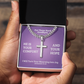 I Will Turn Your Mourning Into Joy (Jeremiah 31:13) | Premium Sterling Silver Cuban Link Cross Necklace