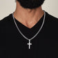 My Heart Trusts In Him (Psalm 28:7) | Premium Sterling Silver Cuban Link Cross Necklace