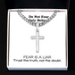 Do Not Fear Only Believe (Mark 5:36) | Premium Sterling Silver Cuban Link Cross Necklace