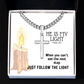 He Is My Light (Psalm 27:1) | Premium Sterling Silver Cuban Link Cross Necklace