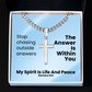 My Spirit Is Life And Peace (Romans 8:6) | Premium Sterling Silver Cuban Link Cross Necklace