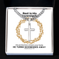 He Turns Sicknesses Away (Deuteronomy 7:15) | Premium Sterling Silver Cuban Link Cross Necklace