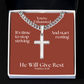 He Will Give  Rest (Matthew 11:28) | Premium Sterling Silver Cuban Link Cross Necklace