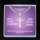 I Will Turn Your Mourning Into Joy (Jeremiah 31:13) | Premium Sterling Silver Cuban Link Cross Necklace