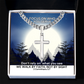 We Walk By Faith, Not By Sight (2 Corinthians 5:7) | Premium Sterling Silver Cuban Link Cross Necklace